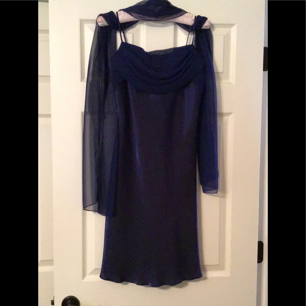 Sapphire Blue Dressy Junior Medium, Lined w/Scarf